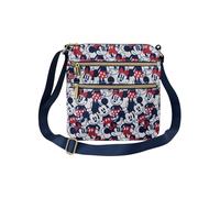 Loungefly x Mickey and Minnie Mouse Navy Nylon Crossbody Purse, Cream