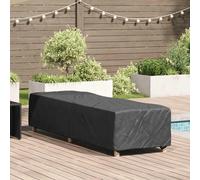Loungers Cover Black 210x74x40cm Waterproof Fabric Protective with Carry Bag XL