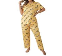 Loungewear Sets For Women Uk Women Pyjamas Set Comfy Pyjamas Wide Leg Loungewear Sets Ladies Pyjama Wear Top Set Sleep & Women'S Nightwear Ladies Nightshirts Nightwear Sleepwear Yellow