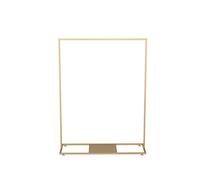 Lounka Clothing Storage Display Rack,Nordic Coat Pipe Shelf with Small Metal Rack,High Gloss Suit Stand for Bedroom,Balcony,Cloakroom,Clothing Retail Store(Size:160 * 120CM,Color:gold)