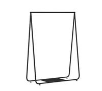 Lounka Iron Frame Coat Pipe Shelf,Simple Modern Coat Hanger with Small Metal Rack for Coats,Dresses,Bags,Shoes,Single-Pole Suit Stand for Bedroom,Clothes Store,160cm(Size:160 * 100CM,Color:Black)