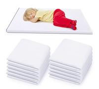 Lounsweer 10 Pcs Daycare Nap Mat Sheet 24 x 52 Day Care Rest Mat Cover Fitted Polyester Baby Pillowcase Style Sheets for Boy Girl Classroom Nursery Kindergarten Kid Sleeping, White