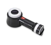 Loupe Magnifier with Reticle LED UV Light 11.5x Magnifying Eyeglass Carson CP-45