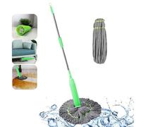 LOUPKC 2 in 1 Dehydrated Mop, Self-Wringing Twist Mops for Floor Cleaning, Quick-Drying Microfiber Floor Mop, Easy Wring Mop for Wet and Dry(1 Set+1 Replacement)