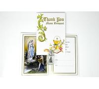 Lourdes Apparition Mass Card with Holy Water Bottle, 17.5 x 12 cm