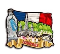 Lourdes Occitanie France Fridge Magnet Wooden Collection 3D Wood Handmade Travel City Souvenirs Refrigerator Magnet Home Decoration Gift -1271