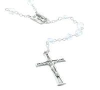 Lourdes Rosary in Real Crystal, Heart Appearance of Lourdes - Crystal Rosary Beads - Christian Cult Catholic Crystal, Crystal