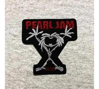 Lousãtextil Embroidered Pearl Jam Patch - Black, Western Style, Rectangular, 8.1 x 8 cm, 1 Piece