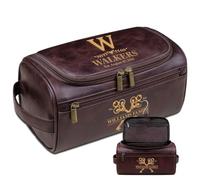 Lousrion Personalized Leather Dopp Kit for Men, Custom Toiletry Bag with Engraved Text, Gifts for Husband, Dad, Boyfriend, Son, Father's Day, Christmas