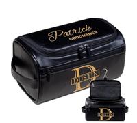 Lousrion Personalized Leather Shaving Dopp Kit for Men, Travel Toiletry Organizer Gift for Husband Boyfriend Christmas Birthday, Black, One Size, Vintage