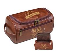 Lousrion Personalized Leather Toiletry Bag for Men, Custom Travel Dopp Kit, Gifts for Husband, Dad, Boyfriend, Birthday, Christmas, Father's Day