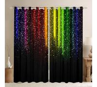 Loussiesd Abstract Ombre Curtains Kids Teens Colorful Window Curtains for Bedroom Living Room Red Blue Green Yellow Window Drapes,W52*L63