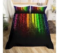 Loussiesd Abstract Ombre Duvet Cover Set Kids Teens Colorful Bedding Set Red Blue Green Yellow Bedding & Linen Set Room 2Pcs Junior/Cot Bed Size,Zipper Boys