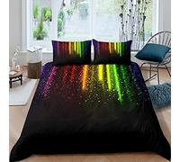Loussiesd Abstract Ombre Duvet Cover Set Kids Teens Colorful Bedding Set Red Blue Green Yellow Bedding & Linen Set Room 2Pcs Single Size,Zipper Boys