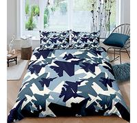 Loussiesd Aircraft Bedding Duvet Cover Set Kids Boys Camouflage Flying Airplane Bedding Set Teens Army Camo Bedding & Linen Fighter Aircraft Bedding & Linen Bedclothes King Size