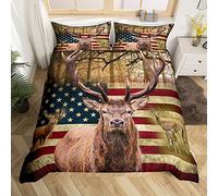 Loussiesd American Flag Duvet Cover Set Country Boy Gifts Bedding Set Vintage Comforter Cover Double Size