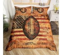 Loussiesd American Football Bedding Set Single Size Kids Flag Comforter Cover Set for Boys Girls Teens Rugby Duvet Cover Sports Theme Bedspread Cover(No Comforter
