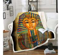 Loussiesd Ancient Egypt - Egyptian Sphinx Sherpa Fleece Throw for Sofa, Bed, Couch - Tribal Decor - Single - 50"x60"