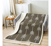 Loussiesd Arrow Print Sherpa Blanket Hunting Theme Fleece Throw Blanket Wildlife Decor Plush Blanket for Children Bedroom Decor Rustic Farmhouse Fuzzy Blanket 40x50 Inch