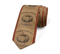 Loussiesd Autumn Fall Men's Ties 145x8cm Rustic Farmhouse Men's Novelty Neckties Farm Nursery Decor Funny Ties for Men Gift Harvest Thanksgiving Slim Skinny Ties