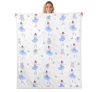 Loussiesd Ballet Dancer Sherpa Throw Blanket for Couch Ballerina Shoes Super Soft Cozy Fleece Butterfly Bowknot Blanket for Winter, Plush Throw Dreamy Princess Baby 30x40Inch All Season