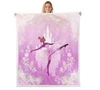 Loussiesd Ballet Dancer Sherpa Throw Blanket for Couch Ballerina Super Soft Cozy Fleece Floral Castle Blanket for Winter, Plush Throw Dreamy Princess Baby 30x40Inch All Season