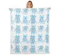 Loussiesd Ballet Dancer Shoes Sherpa Throw Blanket for Couch Ballerina Super Soft Cozy Fleece Love Heart Blanket for Winter, Plush Throw Dreamy Princess Queen 90x90Inch All Season