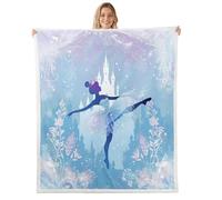 Loussiesd Ballet Dancer Throw Blanket Ballerina Soft Fleece Sherpa Cozy Fuzzy Plush Warm Floral Castle Fuzzy Plush Throw Dreamy Princess Baby 30x40Inch for Bed Couch Living Room
