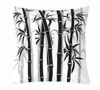 Loussiesd Bamboo Cushion Covers Set of 1 60x60cm Bamboo Leaves Throw Pillow Covers Botanical Decor Pillowcase Ink Painting Indoor Outdoor Super Soft