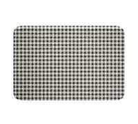 Loussiesd Black Plaid Bathroom Rugs Microfiber 16x24Inch Grid Checkered Bath Mats Non-Slip Classic Buffalo Bathroom Accessories Floor Doormats Soft Door Mat