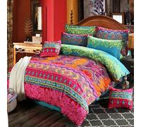 Loussiesd Bohemian Duvet Cover Set Boho Exotic Double Size Luxury Southwestern Bedspread Microfiber Bedding Set Ethnic Butterfly Comforter Cover with 2 Pillow Shams Zipper 3 Pieces