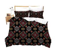 Loussiesd Bohemian Duvet Cover Set Double Size for Teens Printed Geometric Bedding Set Boho Theme Comforter Cover with 2 Pillowcases Soft Microfiber Zipper Unique Paisley 3 Pcs