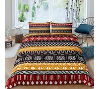 Loussiesd Bohemian Tribe Striped Bedspread Quilt Cover Boho Style Geometric Pattern Comforter Cover Set For Boys Man Seniors Ethnic Retro Print Bedding Duvet Cover Set Vintage Decor 3 Pcs King Size