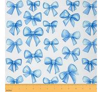 Loussiesd Bow Fabric by The Yard Girls Blue Bowknot Upholstery Fabric for Sewing Crafting Cute Waterproof Indoor Outdoor Decor for Home DIY Projects Kawaii 2 Yards (L184*W150cm) Dreamy Princess Style
