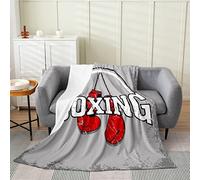 Loussiesd Boxing Flannel Fleece Throw Blanket Kids Boxing Sports Fuzzy Blanket For Bed Sofa All Season Competitive Game Bed Blanket Breathable Plush Blanket Decor Single 50x60 Inch3
