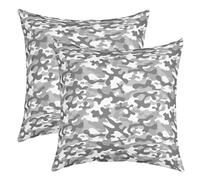 Loussiesd Boys Camouflage Square Cushion Covers Set of 2 Kids Army Camo Pillow Covers Home Decor Men Military Grey White Reversible Throw Pillow Covers Girls Modern Colorful Pattern Decor 22x22 Inch
