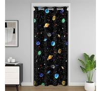 Loussiesd Boys Space Door Curtain for Doorway Privacy Universe Galaxy Closet Cover Space Theme Room Divider Curtain 86x203cm Bedroom Living Room Window Treatments