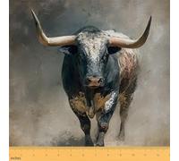 Loussiesd Buffalo Fabric by The Yard Rustic Farmhouse Cabin Upholstery Fabric Hunting Wild Animal Waterproof Indoor Outdoor Decor Western Country 2 Yards (L184*W150cm) Vintage Forest Wildlife