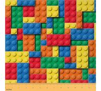 Loussiesd Building Blocks Fabric by The Yard Geometric Rectangle Upholstery Fabric for Chairs Teaching Equipment Decorative Waterproof Outdoor Fabric 1 Yard (L92*W150cm)