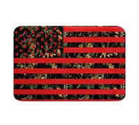 Loussiesd Camo Bathroom Rugs Microfiber 20x32Inch Camouflage Bath Mats Non-Slip Military Style Bathroom Accessories American Flag Floor Doormats Red Soft Door Mat