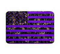 Loussiesd Camo Bathroom Rugs Microfiber 20x32Inch Camouflage Bath Mats Non-Slip Military Style Bathroom Accessories American Flag Floor Doormats Purple Soft Door Mat