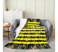 Loussiesd Camo Flannel Fleece Throw Blanket Camouflage Throw 40x50Inch Military Style Fleece Throw Blanket for Kids Women Men American Flag for Bed Couch Chair Living Room Yellow Bedroom Decor