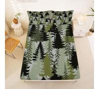 Loussiesd Camouflage Fitted Sheet with 2 Pillowcases King Size Camo Bed Sheets Set 16" Deep Pocket Boys Girls Nature Woods Theme Bedding Teens Bedroom Decor Breathable Soft Lightweight Microfiber