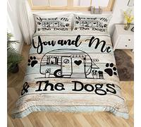 Loussiesd Camper Bedding Set Great Camping Duvet Cover for Kids Adults 1 Duvet Covers (No Comforter) King Size