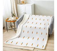 Loussiesd Carrot Sherpa Blanket Kids Cute Carrots Stripe Throw Blanket Boys Girls Rabbits' Food Fleece Throw Blanket Soft White Stripe Lines Bedroom Baby 30x40 Inch