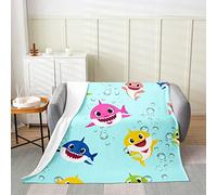 Loussiesd Cartoon Shark Fleece Throw Blanket,All Season Ocean Marine Bed Blanket Sea Underwater World Fuzzy Blanket For Bed Sofa,Bedroom Plush Blanket Creature Sealife 40x50 Inch