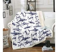 Loussiesd Cartoon Shark Marine Life Ocean Theme Blanket for Kids Boys Girls Teens Underwater Animal Fleece Blankets Creature Sealife CCCCCs Room Decor King 87"*94"