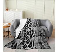 Loussiesd Cheetah Flannel Fleece Throw Blanket Leopard Baby 30x40Inch Gray Fleece Throw Blanket for Kids Women Men Animal Print for Bed Couch Chair Living Room Bedroom Decor