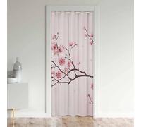 Loussiesd Cherry Blossom Doorway Curtains Privacy Japanese Sakura Floral Closet Door Curtain for Bedroom Pink Flower 30%-50% Blackout Door Cover Curtains Window Curtain Drape 1 Panel 106x203cm