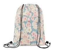 Loussiesd Cherry Blossoms Drawstring Backpack 40x33cm for Cherry Flower Drawstring Bags Flower Sports Drawstring Sackpack Floral Botanical Waterproof Cinch Bag
